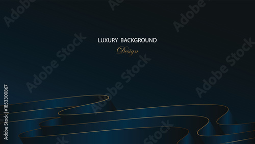 Blue abstract background vector design. Luxury blue background with fold paper decoration. Suit for banner, backdrop, award, certificate and others