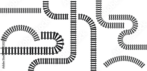 Valokuva Railway train track vector route