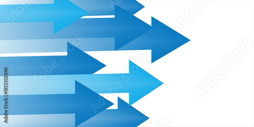 Multiple arrows moving horizontally, vector illustration