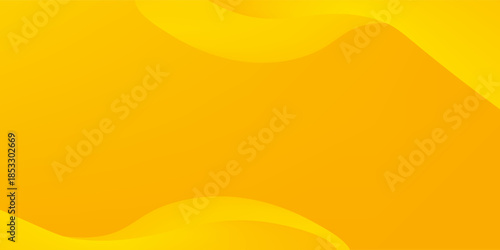 Bright yellow dynamic abstract background. Modern lemon orange color. Fresh template banner for web, pages, sales, events, holidays, parties, and falling. waving shapes with soft shadow