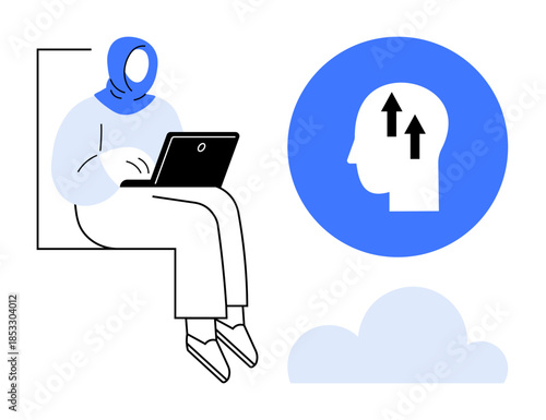 Digital learning concept. Online education supports digital skills and fosters personal growth. Digital learning improves access to education and knowledge. For e-learning, training, education