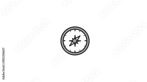 Modern flat design compass icon for navigation, direction, orientation, travel, adventure, and guidance. Simple vector illustration.