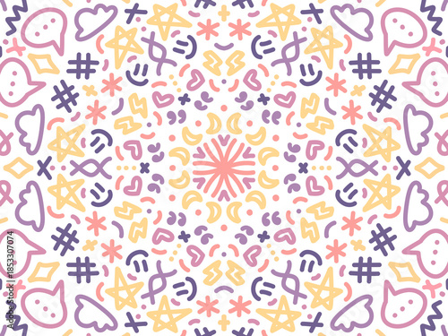 Colorful handdrawn mandala decorative abstract pattern