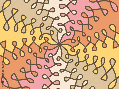 Pastel abstract swirl geometric decorative seamless pattern