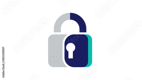 Abstract security padlock graphic with keyhole on white background