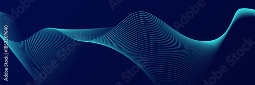 Abstract wave line pattern on dark blue background. Futuristic technology concept. modern trendy design