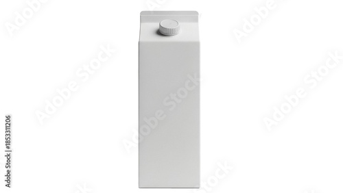 Foto Blank milk carton isolated PNG, plain white juice box mockup on transparent back