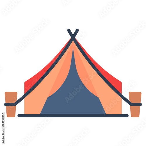 Tent vector icon. Adventure icon flat style. perfect use for logo, presentation, website, and more. modern icon design color style 