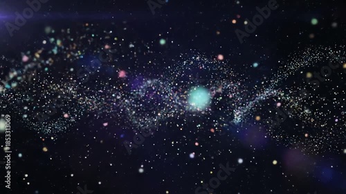 Wallpaper Mural Cosmic Nebula Swirl of Colorful Particles and Stars in Deep Space Animation Torontodigital.ca