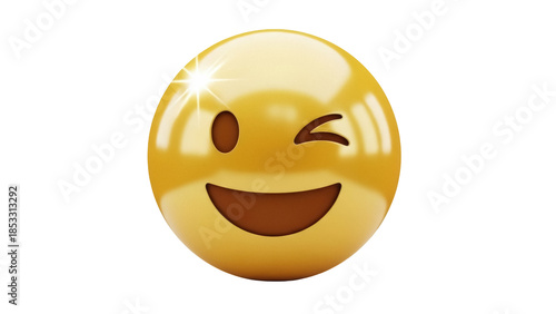 Wallpaper Mural Winking face emoji PNG isolated on transparent background, yellow emoticon with happy expression for social media and digital communication Torontodigital.ca