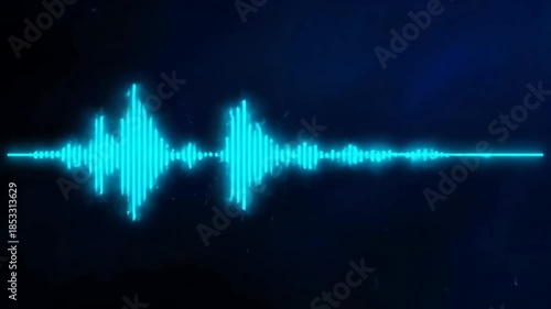 Futuristic Neon Blue Soundwave Graphic Visualizer Abstract Background Digital Motion