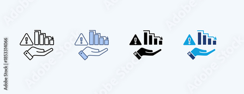 Financial Crisis Multiple Icon Illustration Vector