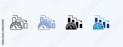 Business Slowdown Multiple Icon Illustration Vector