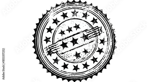 Distressed retro quality seal icon with stars. Grunge vintage circular badge for award, guarantee, or excellence mark design.