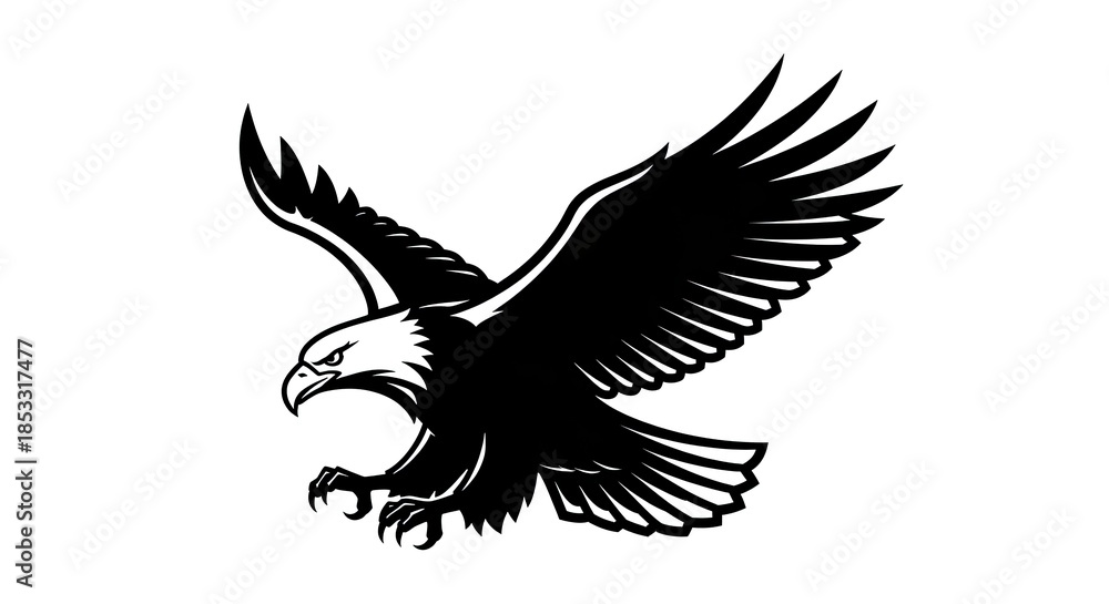 Fototapeta premium Majestic Bald Eagle Soaring High in the Sky.