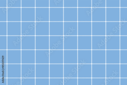 Sky blue and white seamless windowpane pattern. Checkered plaid repeating background for textile design