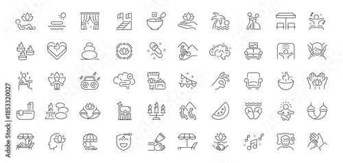 Recreational activities editable line icons set. leisure and hobby outline graphics