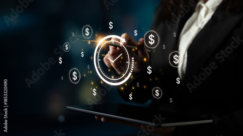 Slika na platnu The concept of 'time is money' in business and finance