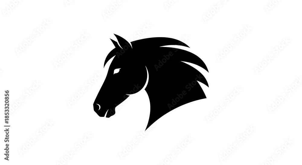 Fototapeta premium Majestic Horse Head Silhouette Vector Illustration.