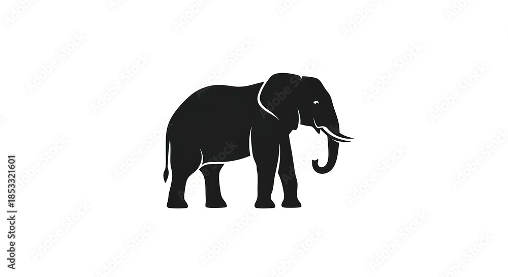 Fototapeta premium Majestic Elephant Silhouette - A Symbol of Strength and Wisdom.