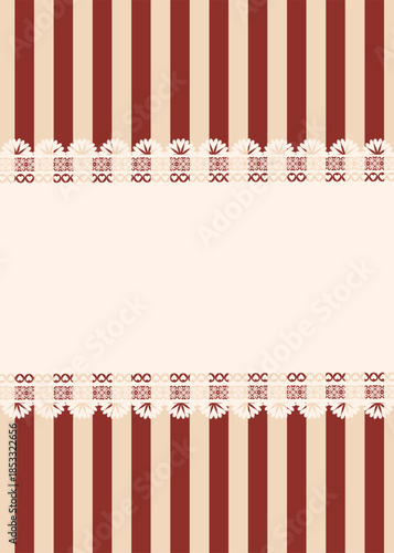 Striped Pattern with Lace Border Illustration