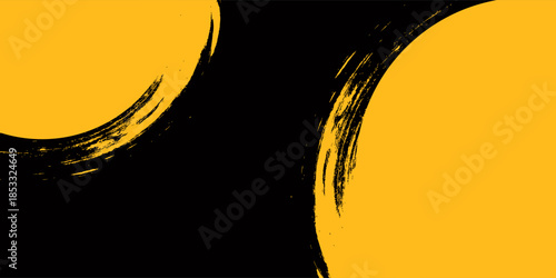 Black and yellow abstract background with halftone style.
