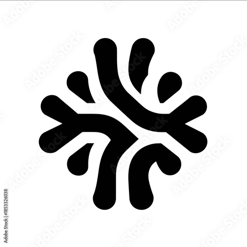 monochrome svg minimalist continuous slightly asymetric rhizome logo