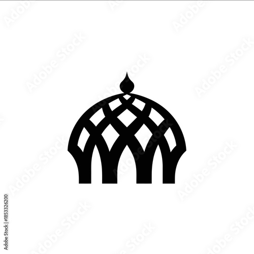 Logo design using the golden ratio inspired by Islamic domes and modern architecture combining arabesque geometric patterns and professional academic composit