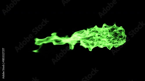 Poison magic fireball flying through the air