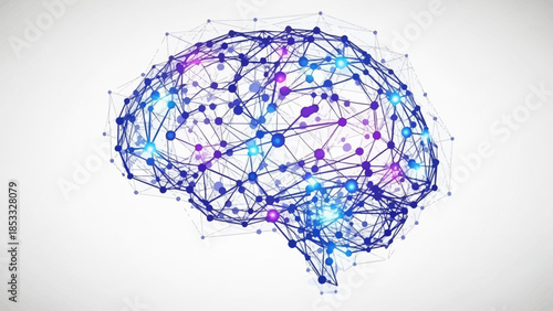 Vibrant brain network with glowing connections and nodes