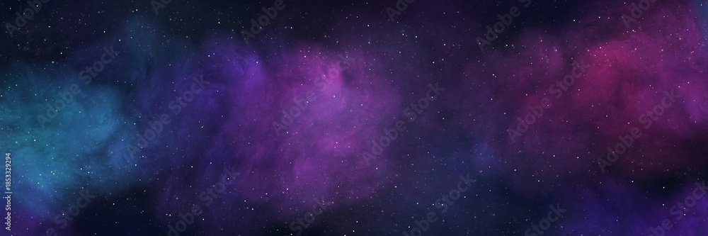 Fototapeta premium Vibrant Pink and Purple Nebula with Starfield