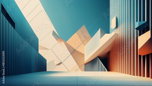 modern architecture background with abstract geometric shapes and lines perfect for design projects or presentations geometric background