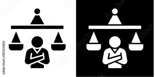 Ethical Balance  Icon Set White Style Collection