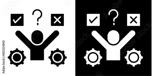 Decision Making  Icon Set White Style Collection