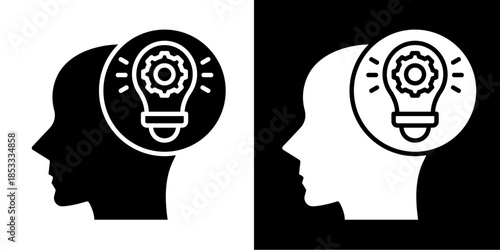 Creative Thinking  Icon Set White Style Collection