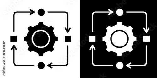 Adaptability Arrows  Icon Set White Style Collection