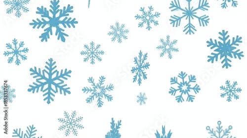 Wallpaper Mural Falling Snowflakes Motion Graphic Loop Blue White Background Torontodigital.ca