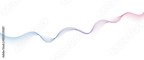 Flowing Dot Wave halftone gradient pattern on transparent background	
