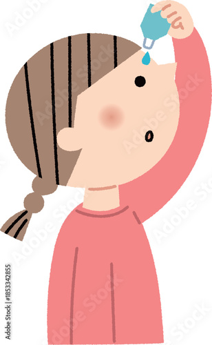 目薬を指す女の子