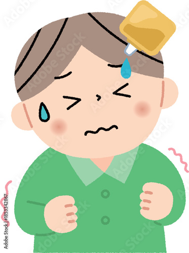 目薬を指すのが怖い男の子