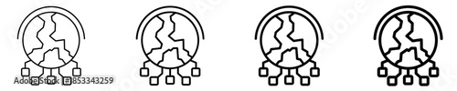 Globalization Icon Set Different Style Collection