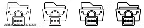 Data Encryption Icon Set Different Style Collection
