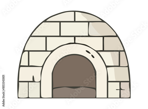 Illustration of an Igloo on Black Background