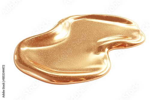 Glossy Abstract Gold Liquid Shape