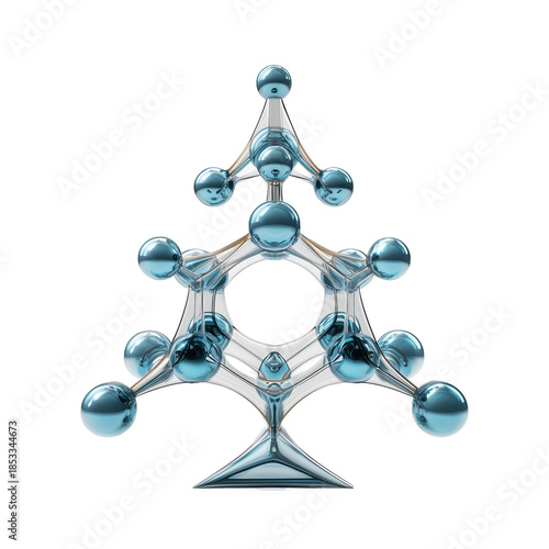 Scientific tree made of molecules isolated on a transparent background. Perfect for stylish corporate cards.