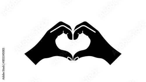 Two hands forming a heart shape against a white background, symbolizing love and care.