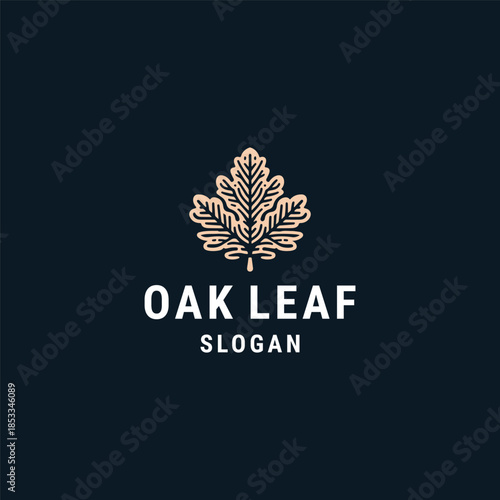 Oak leaf logo design template vector illustration
