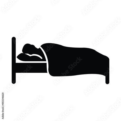 Person sleeping peacefully in bed at night