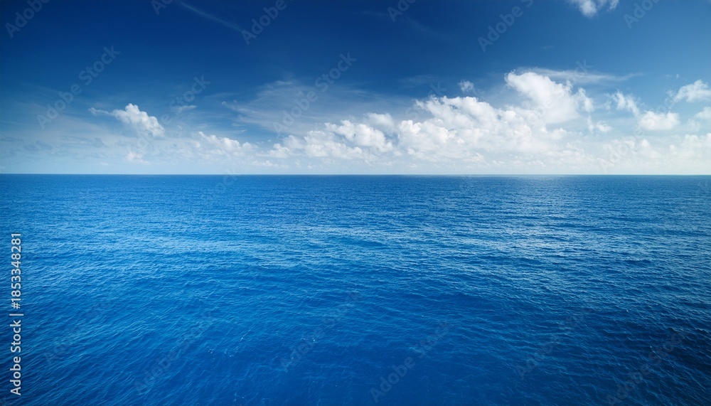 Obraz premium serene ocean horizon tranquil blue waterscape