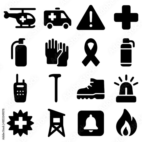 Safety Icons: A collection of essential safety icons, carefully crafted to communicate clear and effective safety information.